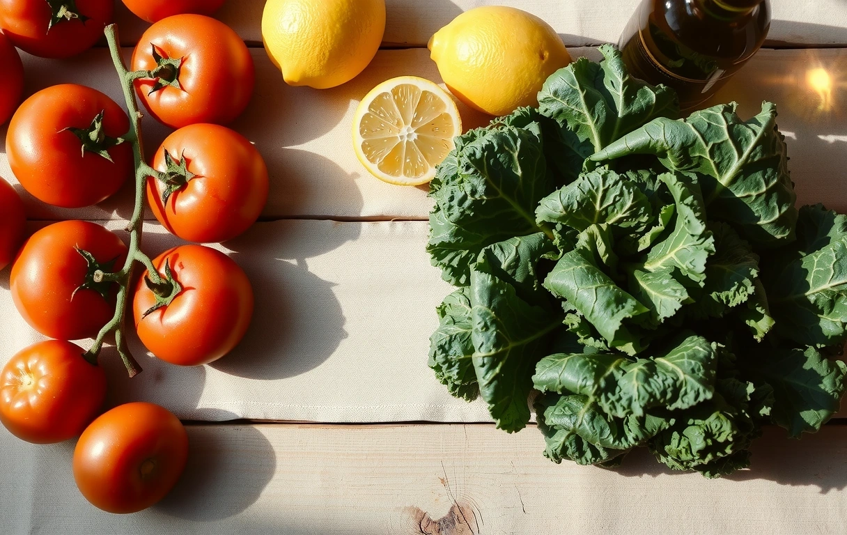 Ingredientes frescos da época